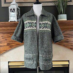 Woolrich Women's Wool Blend Lambs Wool Spruce Nordic
Full Zip Sweater Size large
